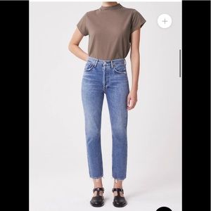 Agolde Riley High Rise Straight Crop In Frequency Size 29